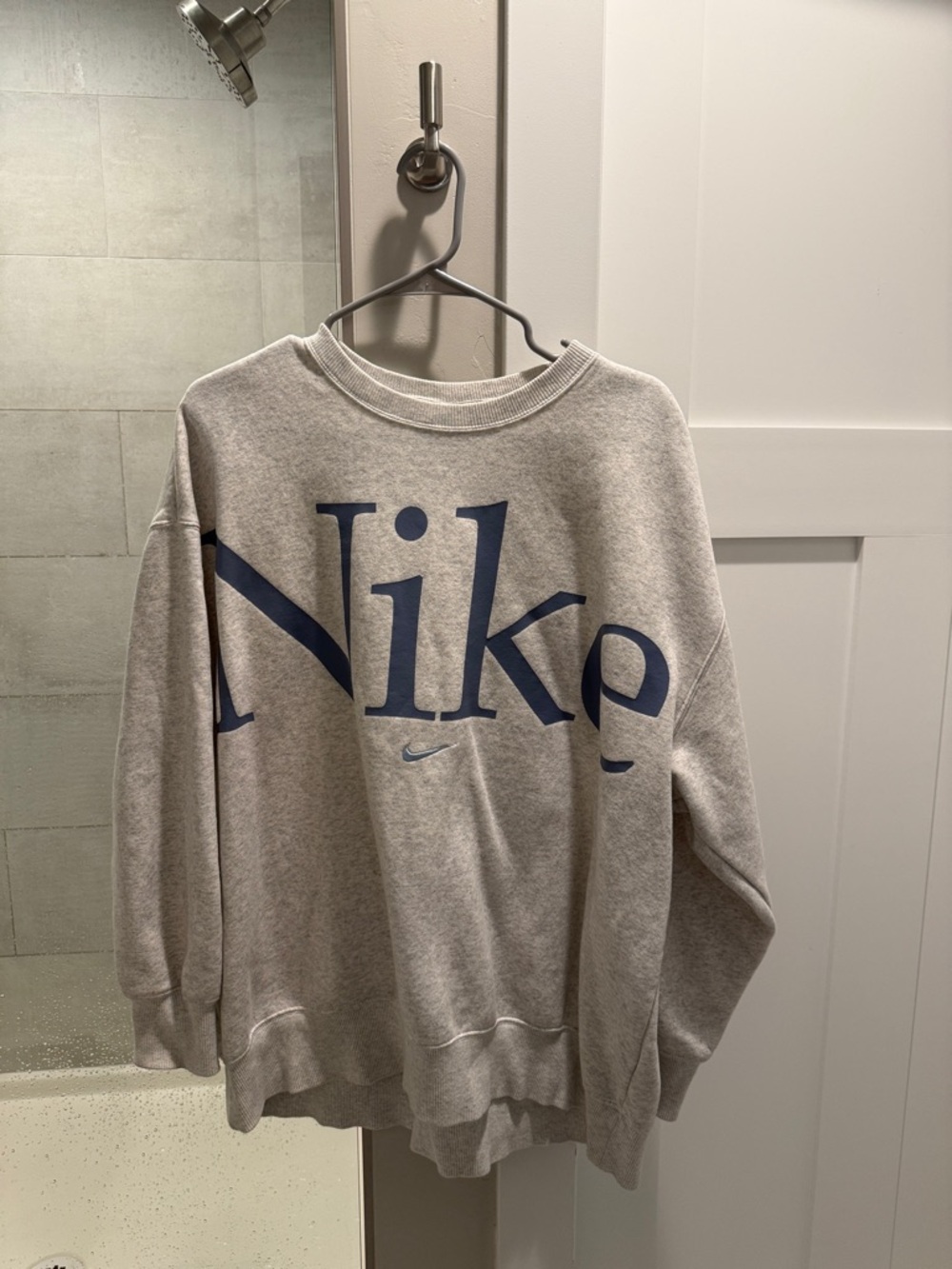 Nike Gray Crewneck Sweatshirt with Navy Logo XL